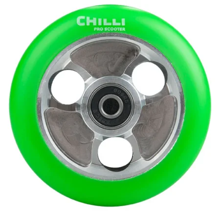 FUN/4U CHILLI WHEEL 100MM- SILVER/GREEN