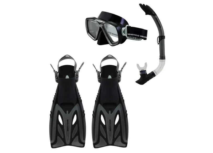Sea-Doo Unisex Adult Mask, Snorkel & Fins Set L/XL